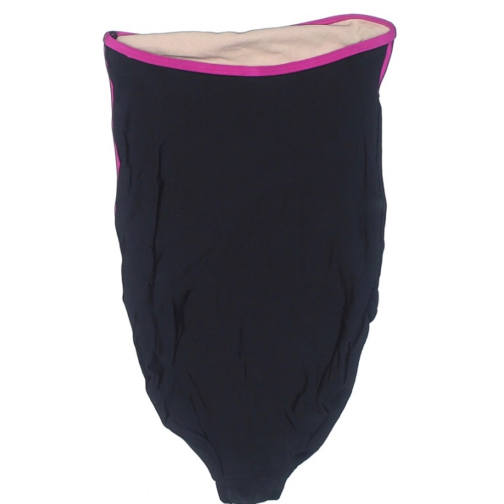 American Apparel Two-Tone Fuchsia/Black Swimsuit - Picture 3 of 4